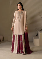 Embroidered Shirt with Two-Toned Sharara & Medium Silk Dupatta – Heavy Embroidery & Embellished 3-Piece Ensemble