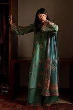 Casual Lite Luxury Festive Drop EALA Premium Silk Viscose 3 Piece Printed Dupatta Embroidered with Sequin Work and Lace for Modern Elegance