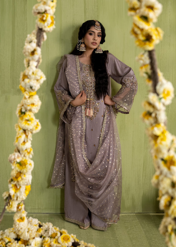 Luxury Silk 3PC Ready to Wear Suit with Organza Dupatta – Elegant Festive Ensemble