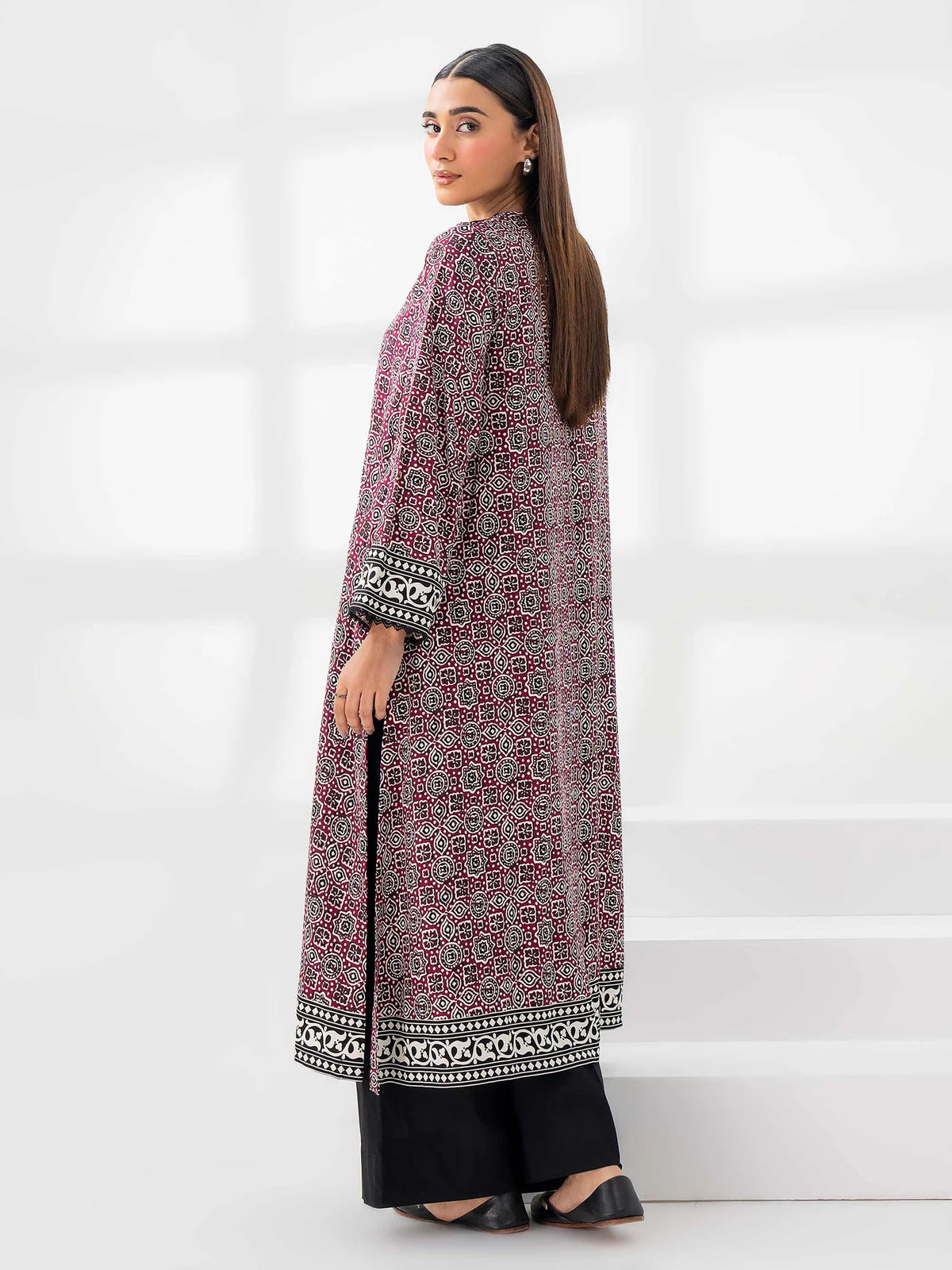 Limelight 1 piece Linen Shirt-Embroidered (Pret)