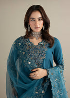 G31Eid Collection – Premium Raw Silk 3PC Shalwar Kameez with Organza Dupatta | Embroidered Festive Women’s Suit