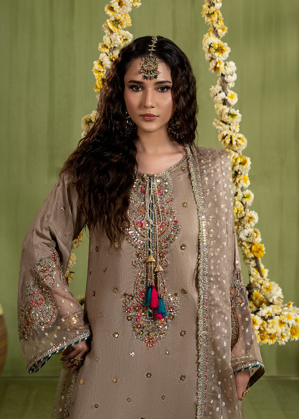 Luxury Silk 3PC Ready to Wear Suit with Organza Dupatta – Elegant Festive Ensemble