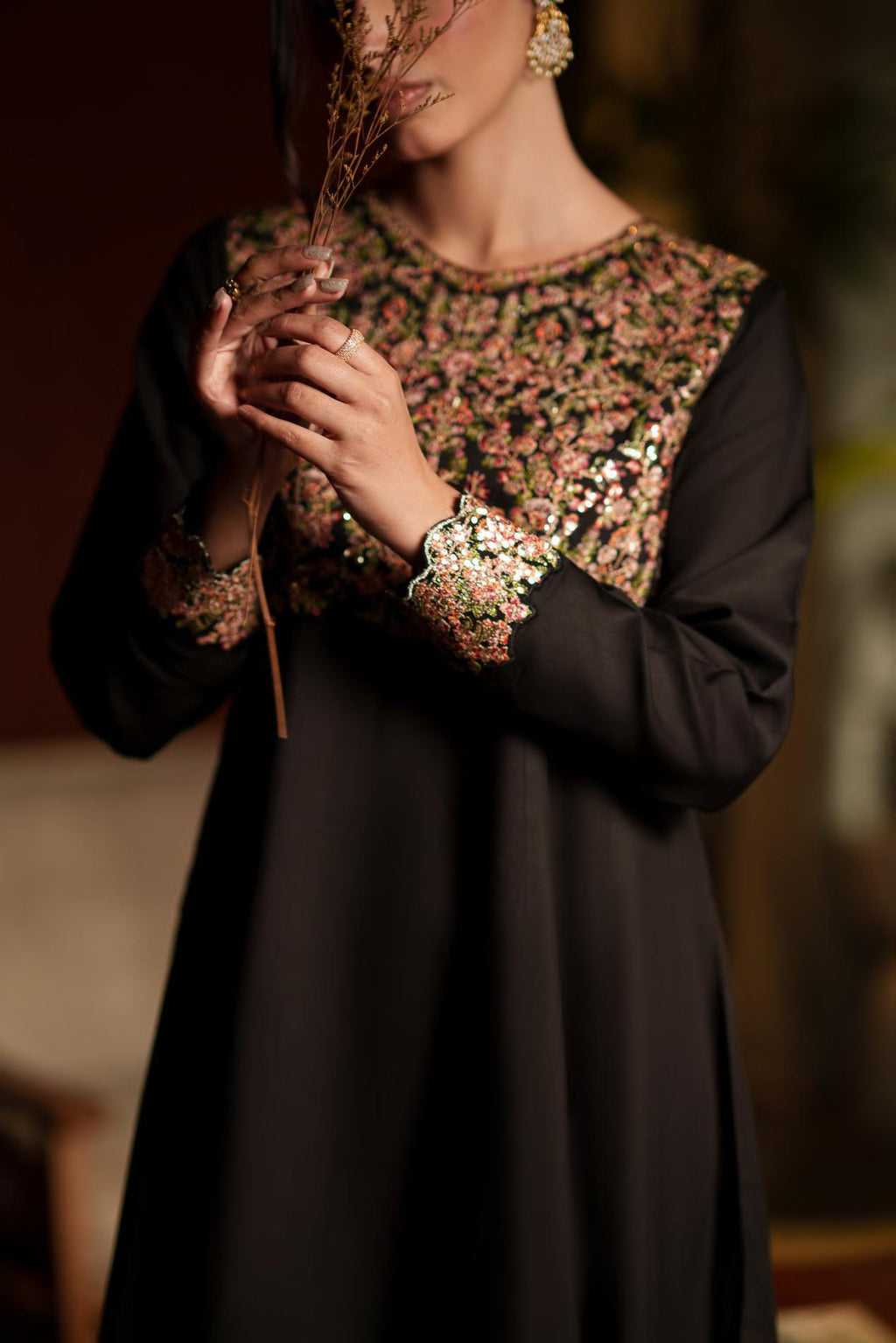 Casual Lite Luxury Festive Drop EALA Premium Silk Viscose 3 Piece Printed Dupatta Embroidered with Sequin Work and Lace for Modern Elegance