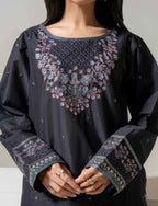 Limelight Black Slub Lawn 2 Piece Suit – Embroidered Shirt & Shalwar Set
