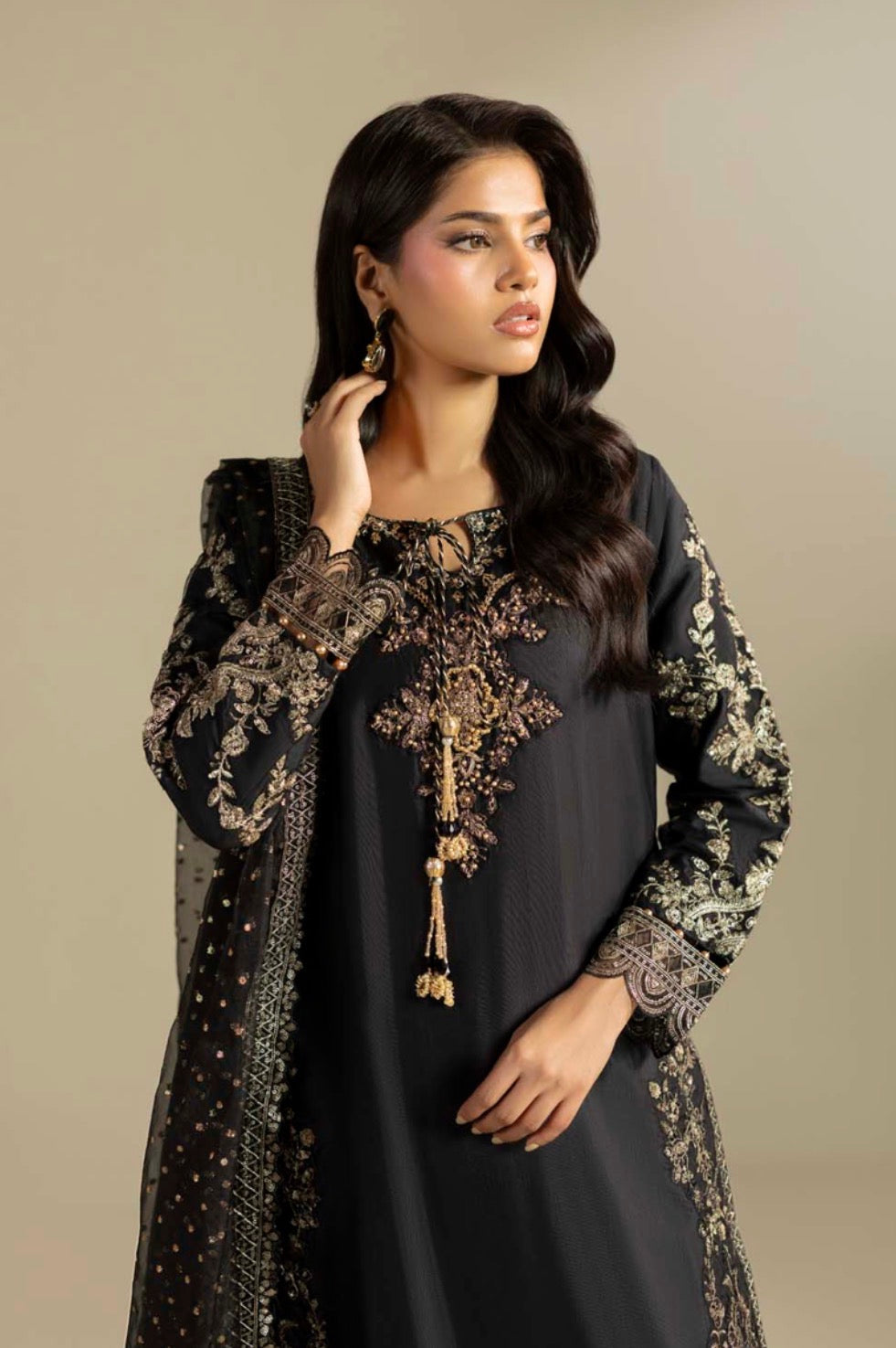 Korean Raw Silk Luxe Embroidered 3-Piece Suit