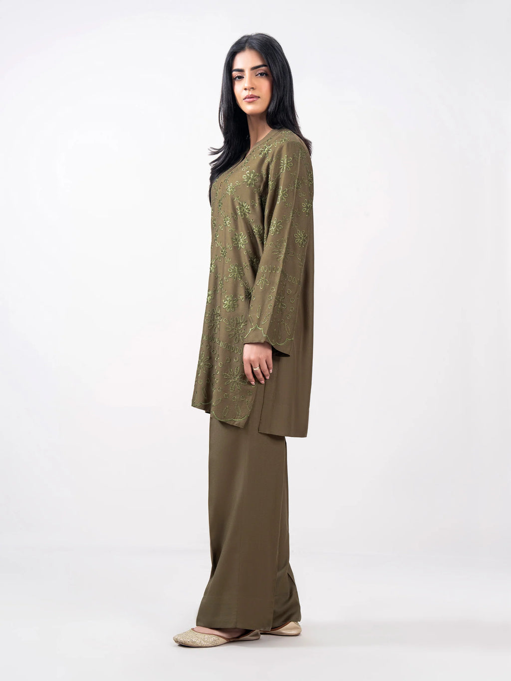 Limelight 2 Piece Embroidered Crepe Coord set