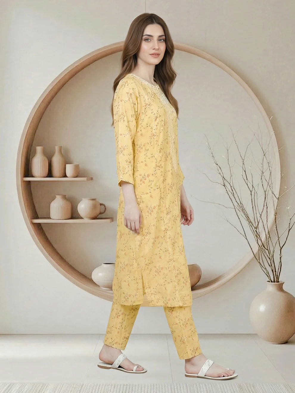 Limelight 2 Piece Silk Suit- Embroidered (Pret)