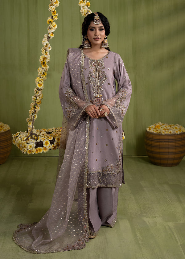 Luxury Silk 3PC Ready to Wear Suit with Organza Dupatta – Elegant Festive Ensemble