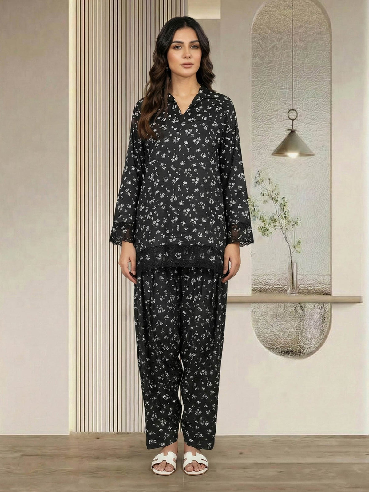 Limelight Silk Co-ord set- Embroidered