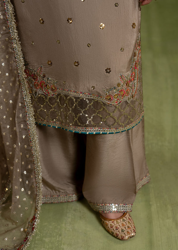Luxury Silk 3PC Ready to Wear Suit with Organza Dupatta – Elegant Festive Ensemble