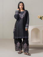 Limelight Black Slub Lawn 2 Piece Suit – Embroidered Shirt & Shalwar Set