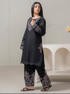 Limelight Black Slub Lawn 2 Piece Suit – Embroidered Shirt & Shalwar Set