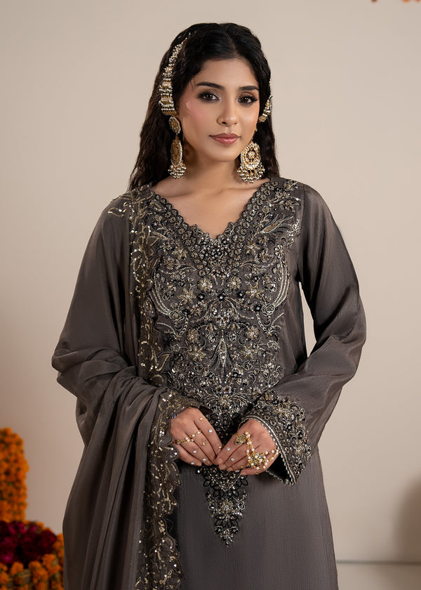Luxury Silk 3PC Ready to Wear Sharara Set with Organza Dupatta – Festive Elegance