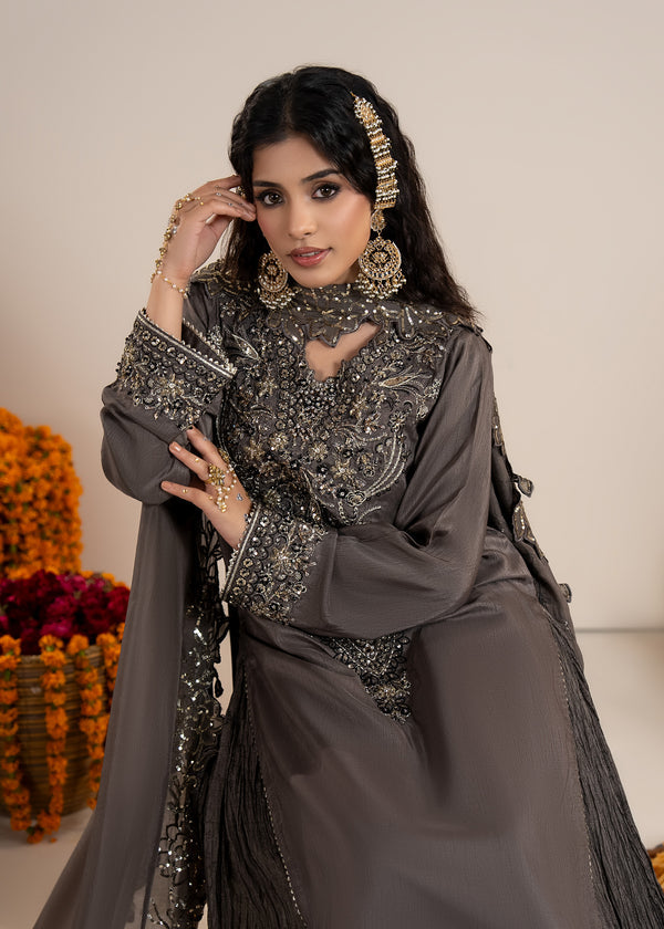 Luxury Silk 3PC Ready to Wear Sharara Set with Organza Dupatta – Festive Elegance