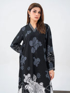 Limelight black printed embroidered linen shirt – winter collection – Salenmore2