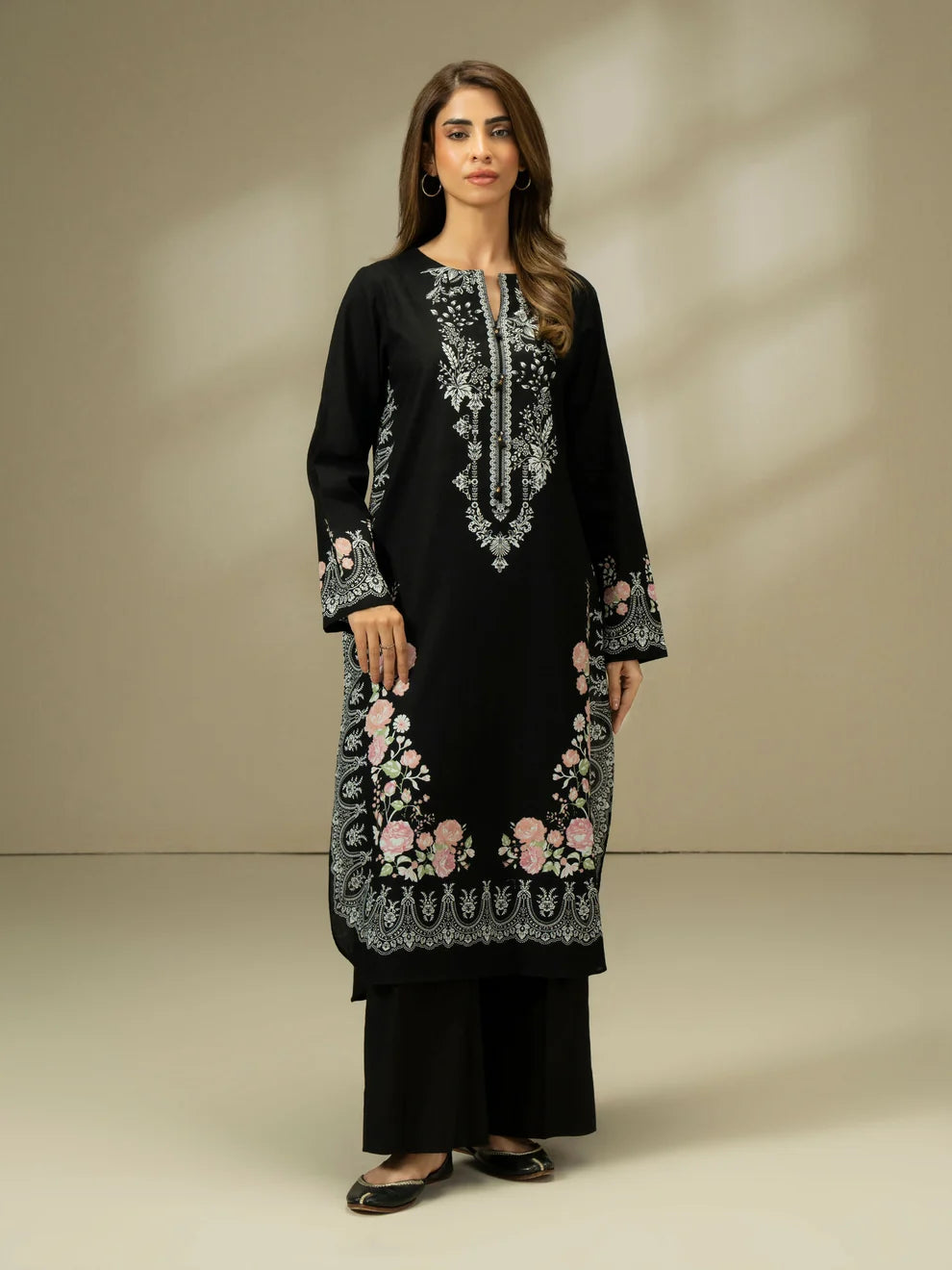 Limelight 1 piece Slub Khaddar Shirt-Printed (Pret)