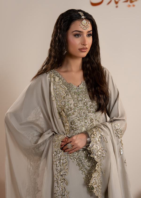 Luxury Silk 3PC Ready to Wear Sharara Set with Organza Dupatta – Festive Elegance