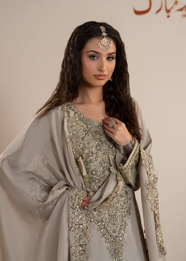 Luxury Silk 3PC Ready to Wear Sharara Set with Organza Dupatta – Festive Elegance