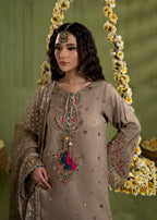 Luxury Silk 3PC Ready to Wear Suit with Organza Dupatta – Elegant Festive Ensemble