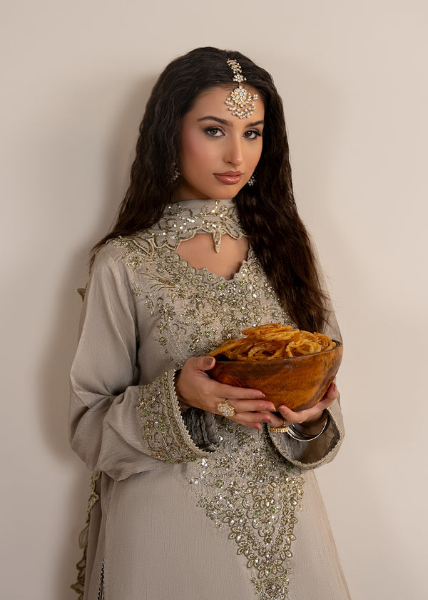 Luxury Silk 3PC Ready to Wear Sharara Set with Organza Dupatta – Festive Elegance