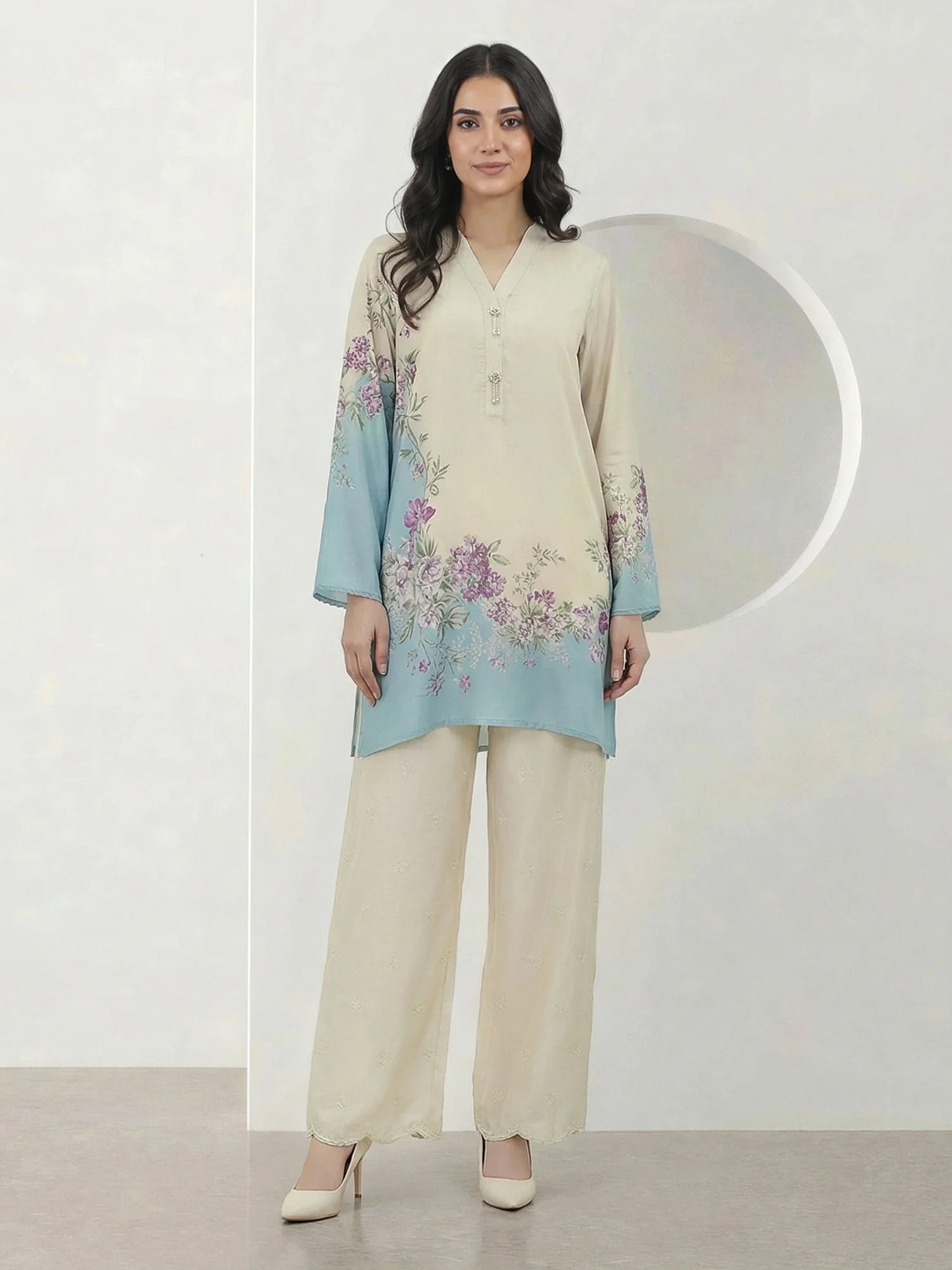 Limelight 2 Piece silk embroidered Pret