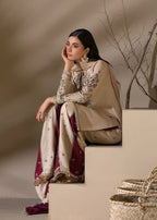 Embroidered Shirt with Two-Toned Sharara & Medium Silk Dupatta – Heavy Embroidery & Embellished 3-Piece Ensemble
