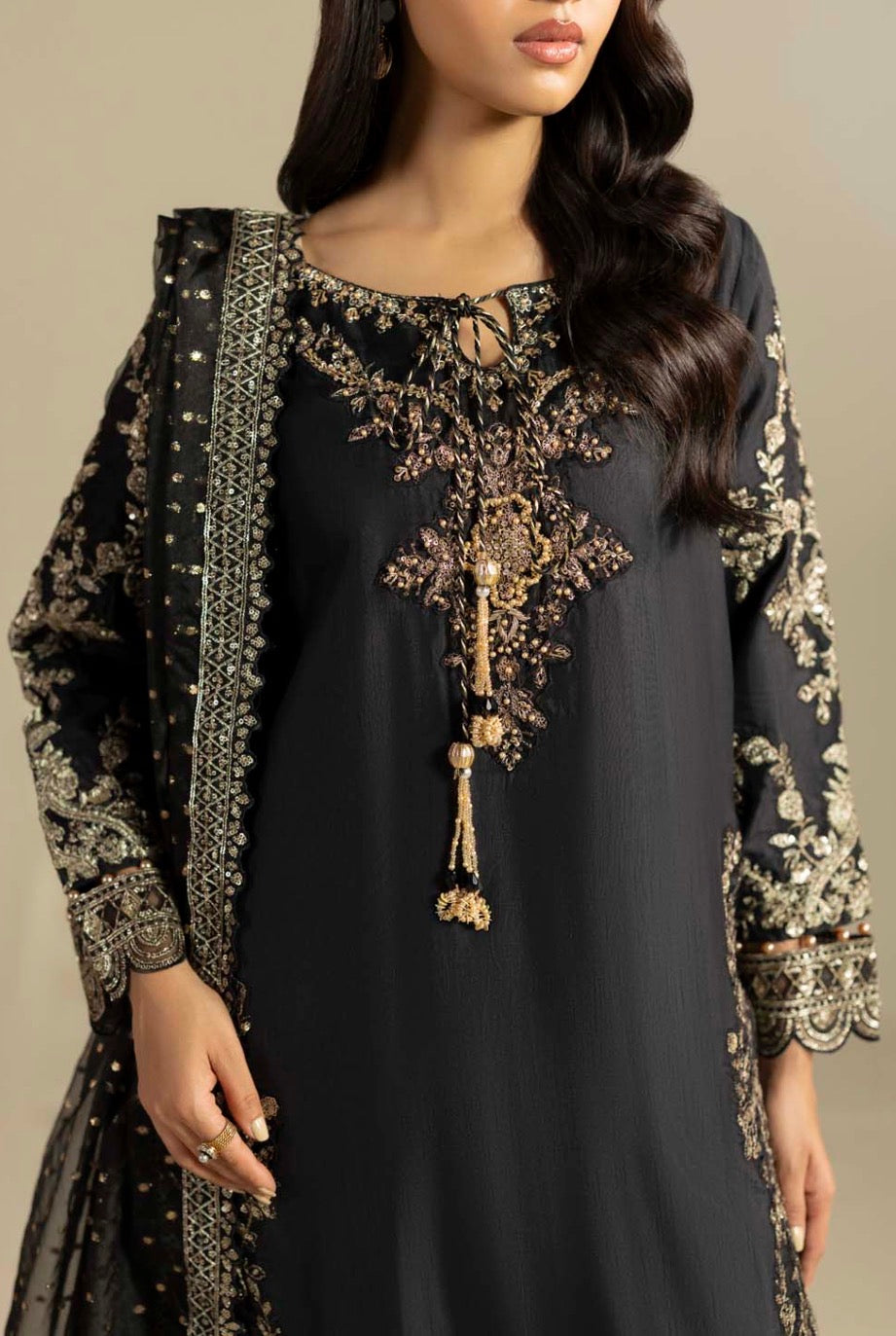 Korean Raw Silk Luxe Embroidered 3-Piece Suit