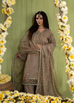 Luxury Silk 3PC Ready to Wear Suit with Organza Dupatta – Elegant Festive Ensemble