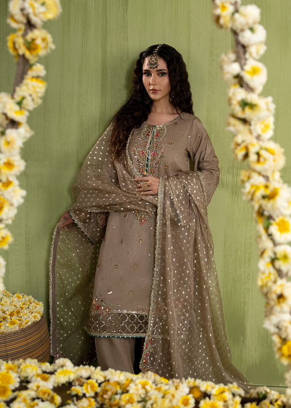 Luxury Silk 3PC Ready to Wear Suit with Organza Dupatta – Elegant Festive Ensemble