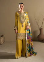 3 piece Short Shirt & Farshi Shalwar with Tie-Dye Medium Silk Dupatta – Heavy Embroidery & Embellished Ensemble