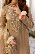 Mesouri Sequin & Resham Embroidered Gharara Gold Luxury Ensemble