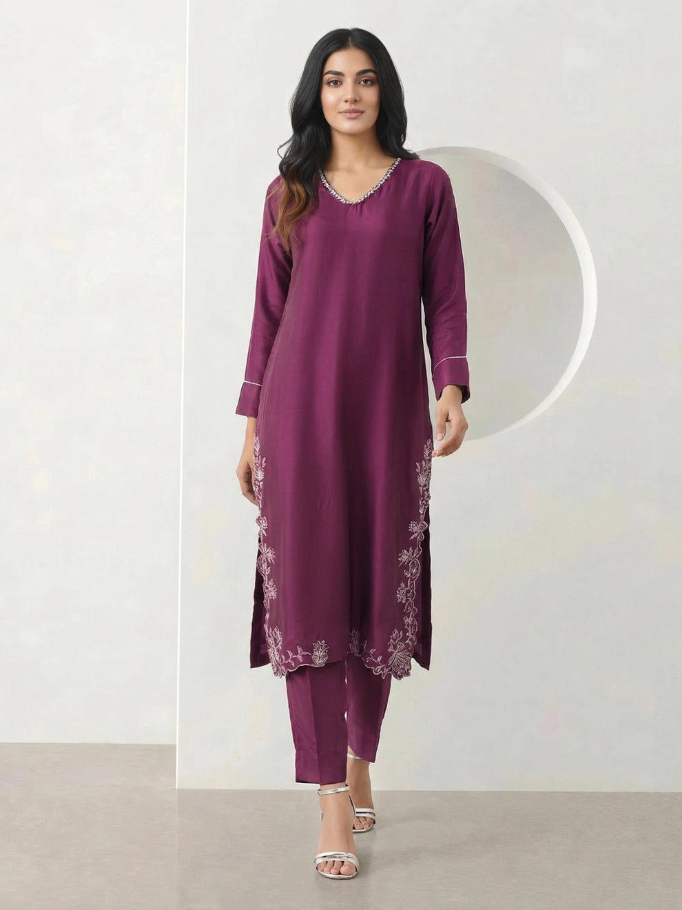 Limelight 2 Piece Silk embellishment Suit
