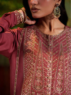 Casual Lite Luxury Festive Drop Elara Premium Silk Viscose 3 Piece Printed Dupatta Embroidered with Sequin Work and Lace for Modern Elegance