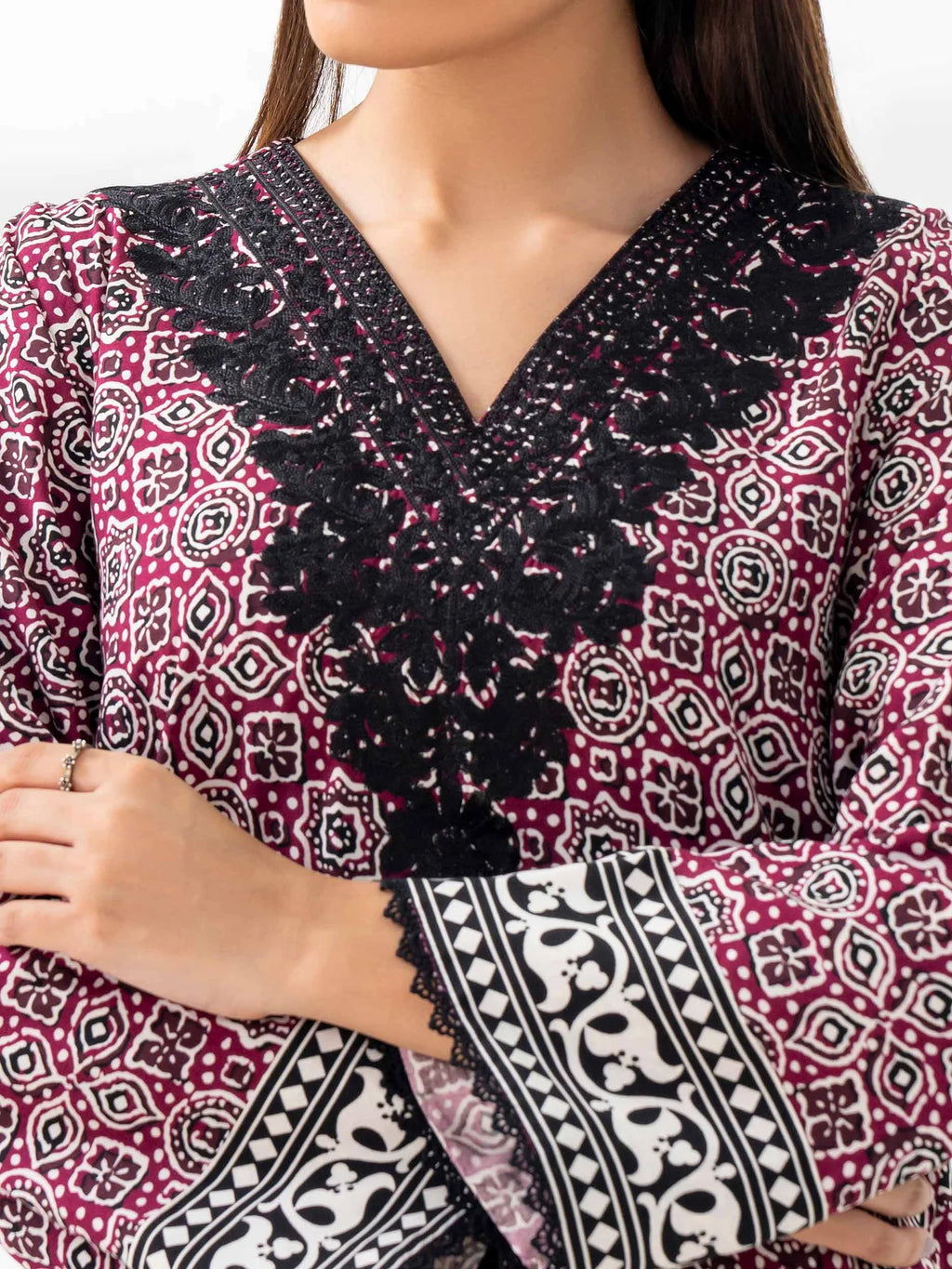 Limelight 1 piece Linen Shirt-Embroidered (Pret)