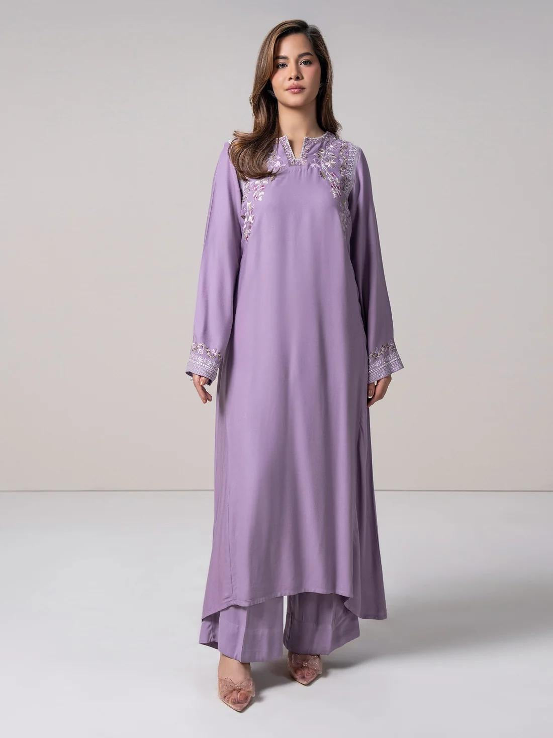 Limelight 2 Piece Embroidered   Marina Lilac Suit (Pret)