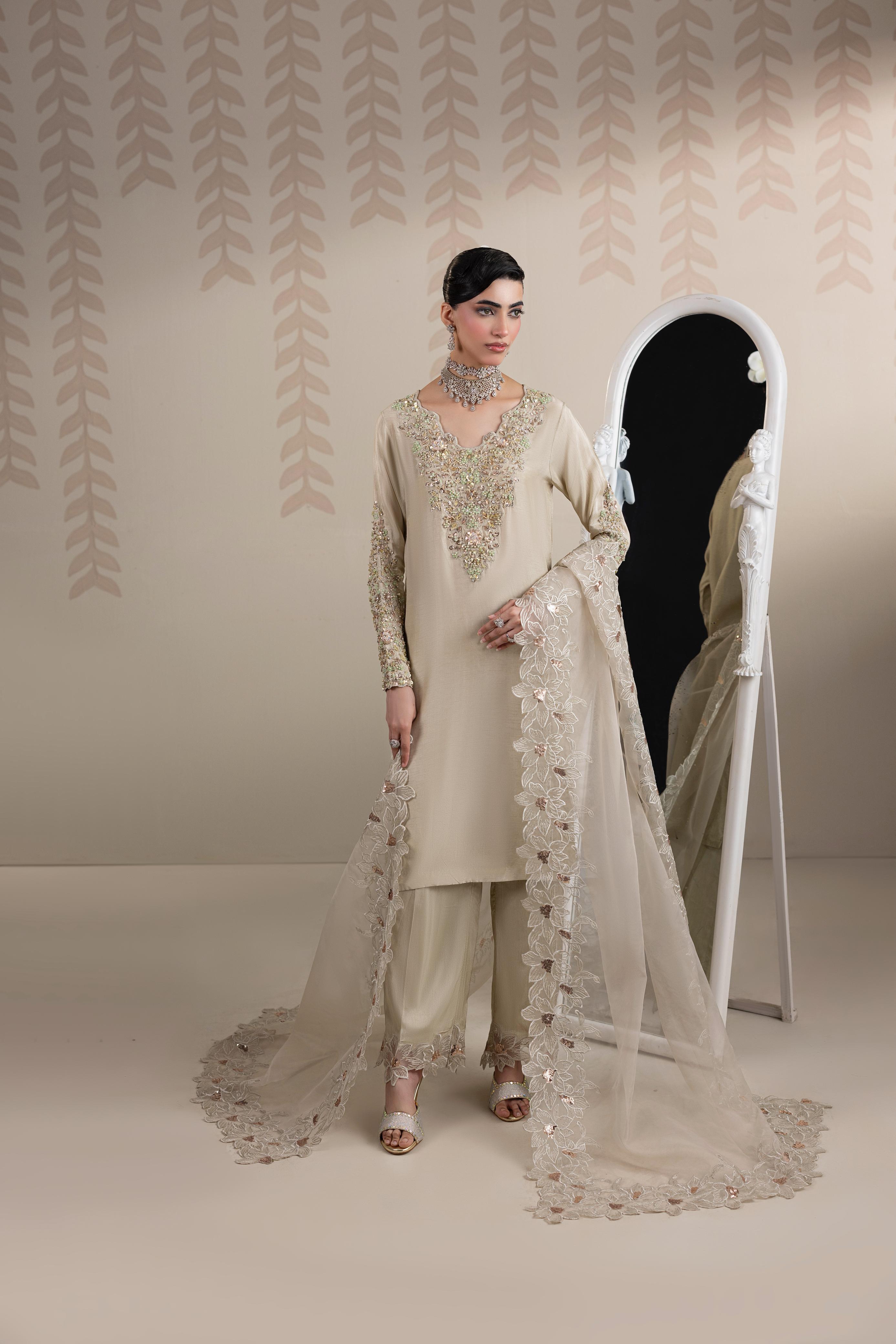 G30 Eid Collection – Premium Raw Silk 3PC Shalwar Kameez with Organza Dupatta | Embroidered Festive Women’s Suit