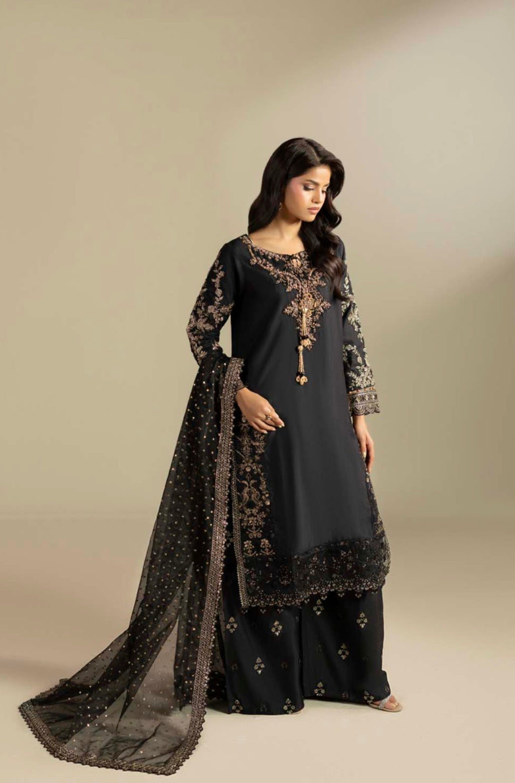 Korean Raw Silk Luxe Embroidered 3-Piece Suit