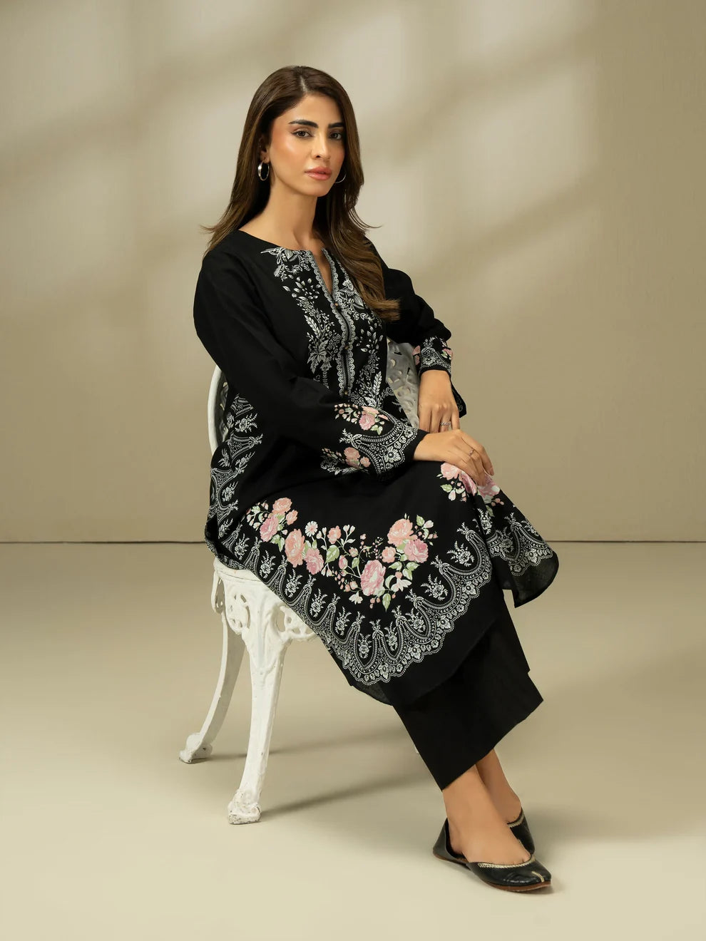 Limelight 1 piece Slub Khaddar Shirt-Printed (Pret)
