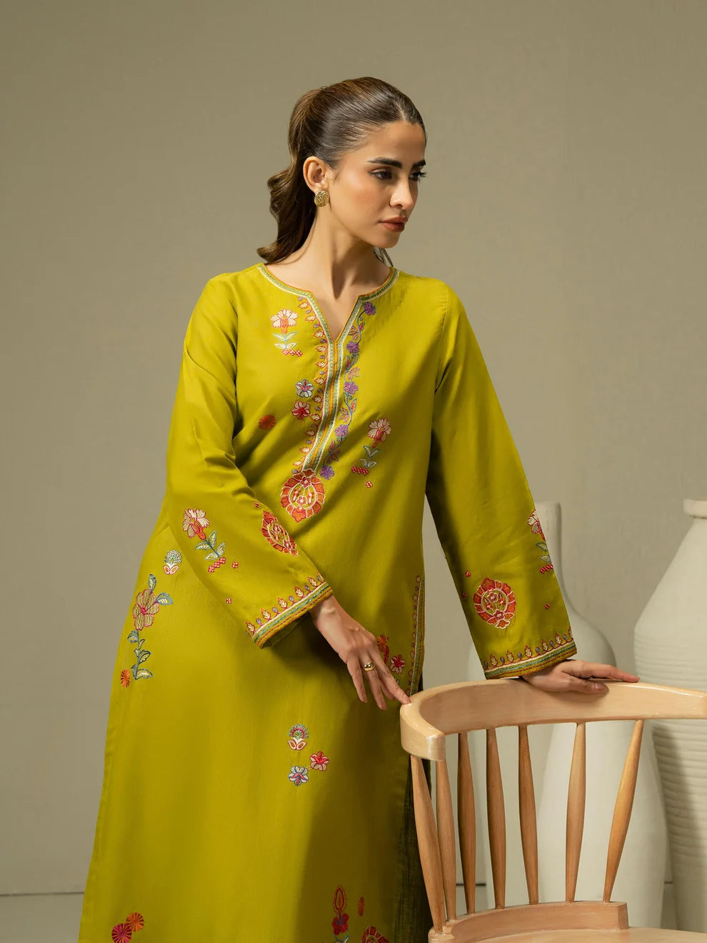 Limelight 1 piece Khaddar Shirt-Embroidered (Pret)