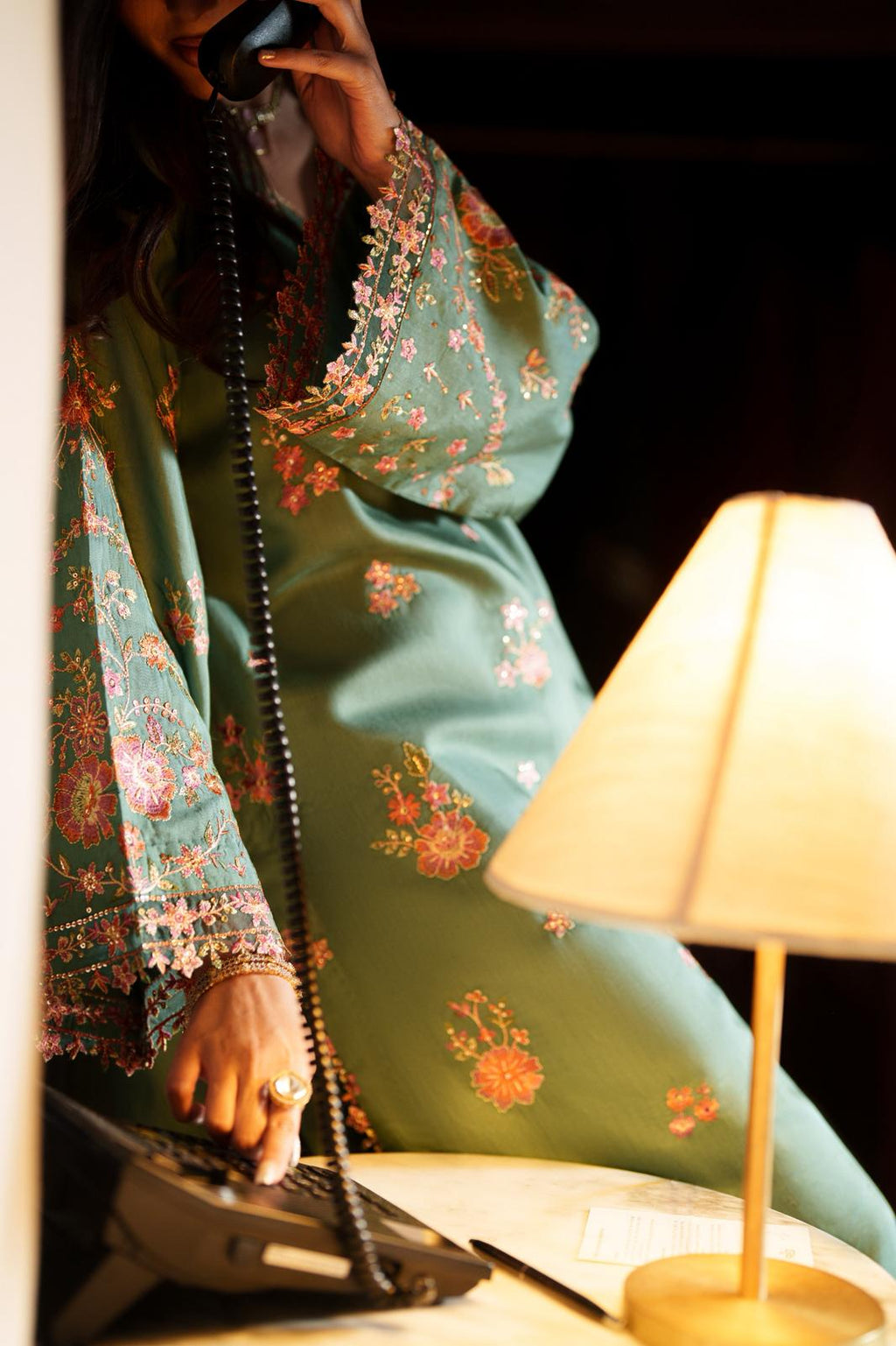 Casual Lite Luxury Festive Drop EALA Premium Silk Viscose 3 Piece Printed Dupatta Embroidered with Sequin Work and Lace for Modern Elegance