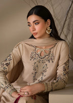 Embroidered Shirt with Two-Toned Sharara & Medium Silk Dupatta – Heavy Embroidery & Embellished 3-Piece Ensemble