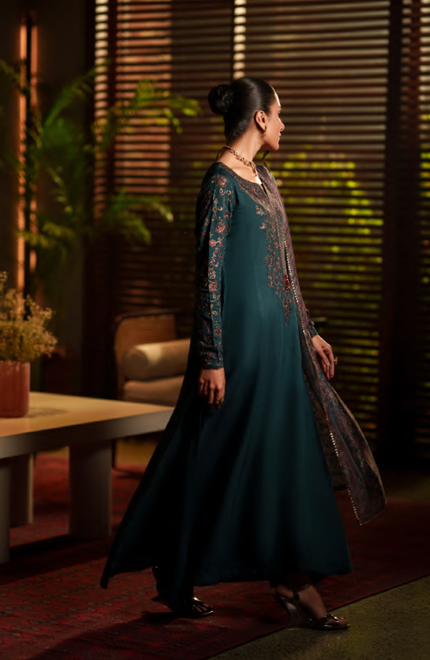Casual Lite Luxury Festive Drop EALA Premium Silk Viscose 3 Piece Printed Dupatta Embroidered with Sequin Work and Lace for Modern Elegance