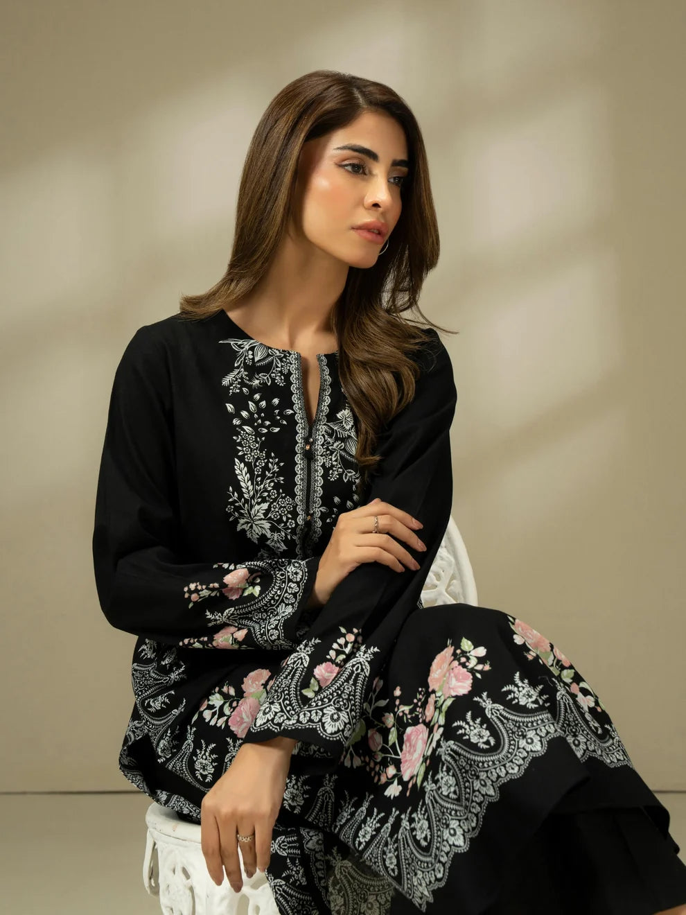 Limelight 1 piece Slub Khaddar Shirt-Printed (Pret)