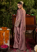 Embroidered 3 piece Mauve Embellished Ensemble