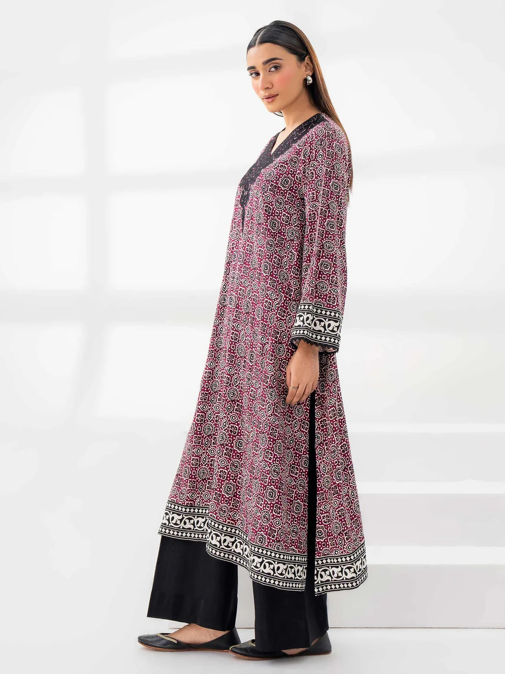 Limelight 1 piece Linen Shirt-Embroidered (Pret)