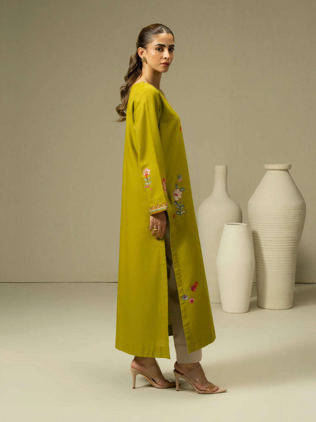 Limelight 1 piece Khaddar Shirt-Embroidered (Pret)