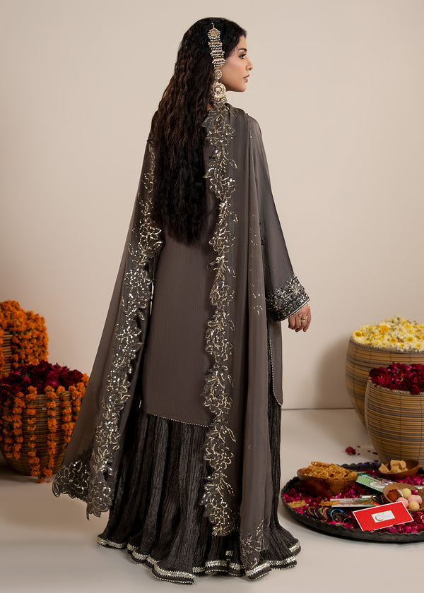 Luxury Silk 3PC Ready to Wear Sharara Set with Organza Dupatta – Festive Elegance