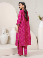 Limelight 2 Piece Embroidered Paste-print Shirt & Pink Cambric Wide-leg Trousers Set - Lace Womenswear