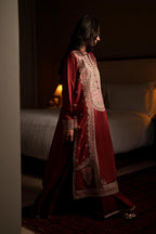Casual Lite Luxury Festive Drop EALA Premium Silk Viscose 3 Piece Printed Dupatta Embroidered with Sequin Work and Lace for Modern Elegance
