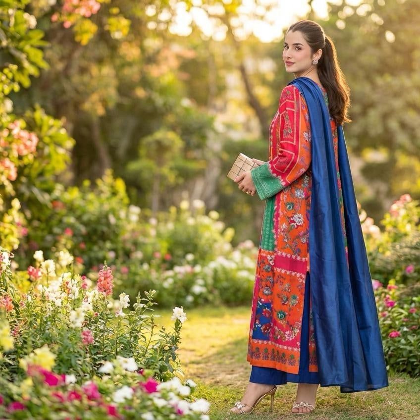 Salenmore Rang Bahar – Limelight Silk 3 Piece Suit (Choice of Colour)